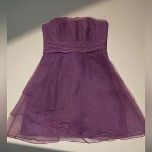 David's Bridal Strapless Lavender Dress